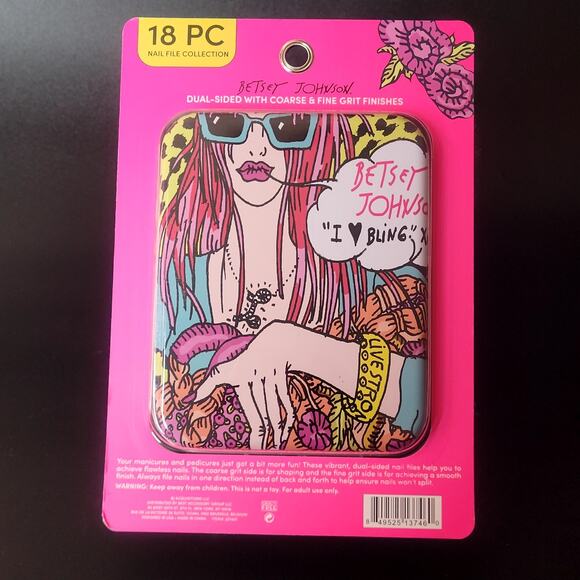 Betsey Johnson 18 Piece Nail File Collection Reusable Pop Art Travel Tin NIP - Picture 4 of 5